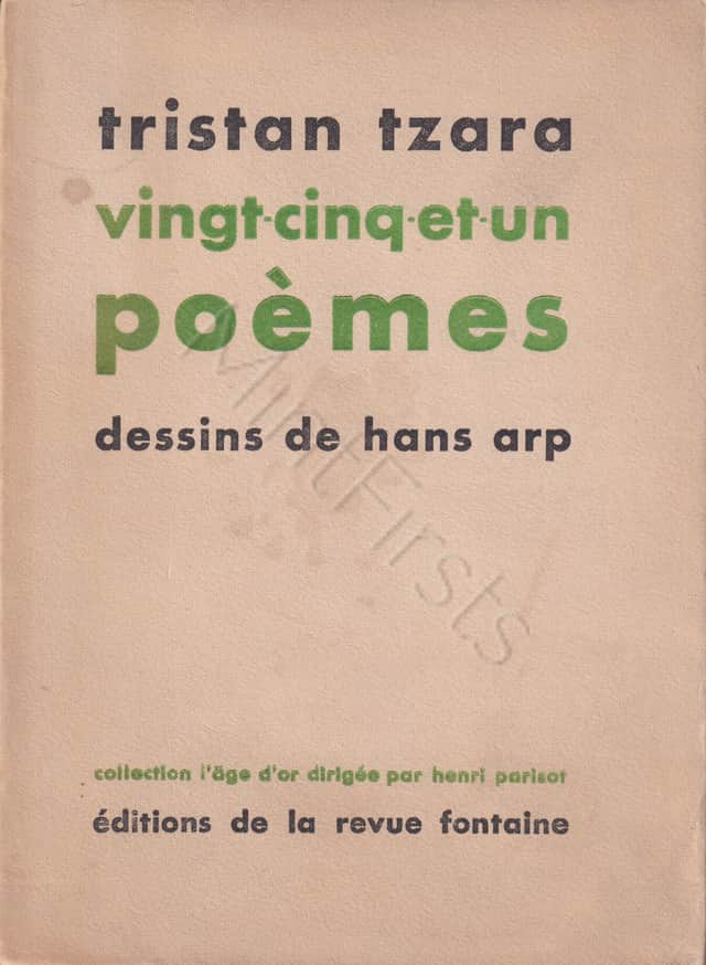 Vingt-cinq-et-un poèmes Tristan Tzara Arp